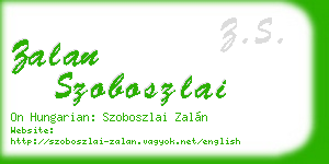 zalan szoboszlai business card